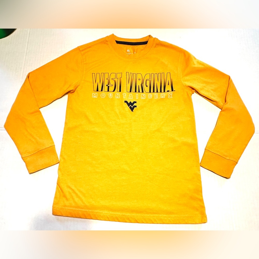 Colosseum kids size Small WVU Mountaineers long sleeve yellow T-shirt